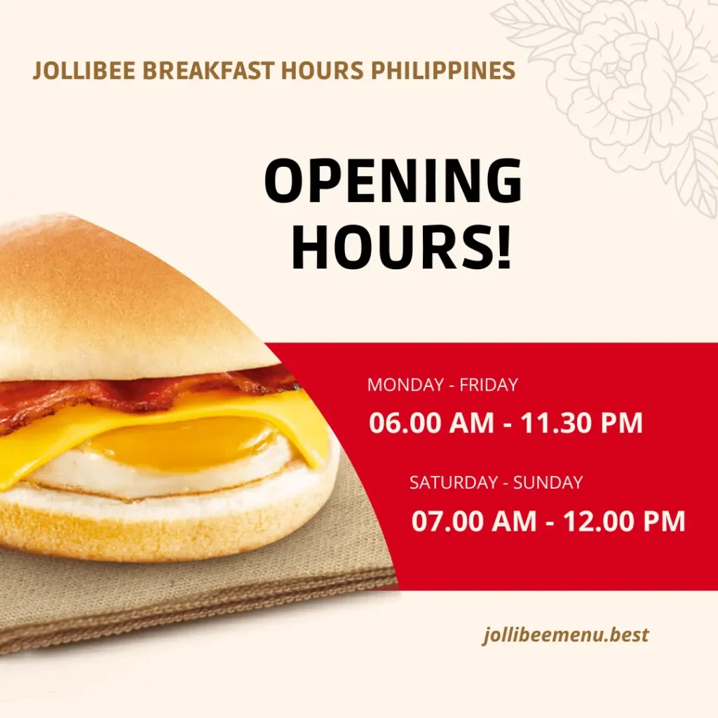 Jollibee Breakfast Hours Philippines