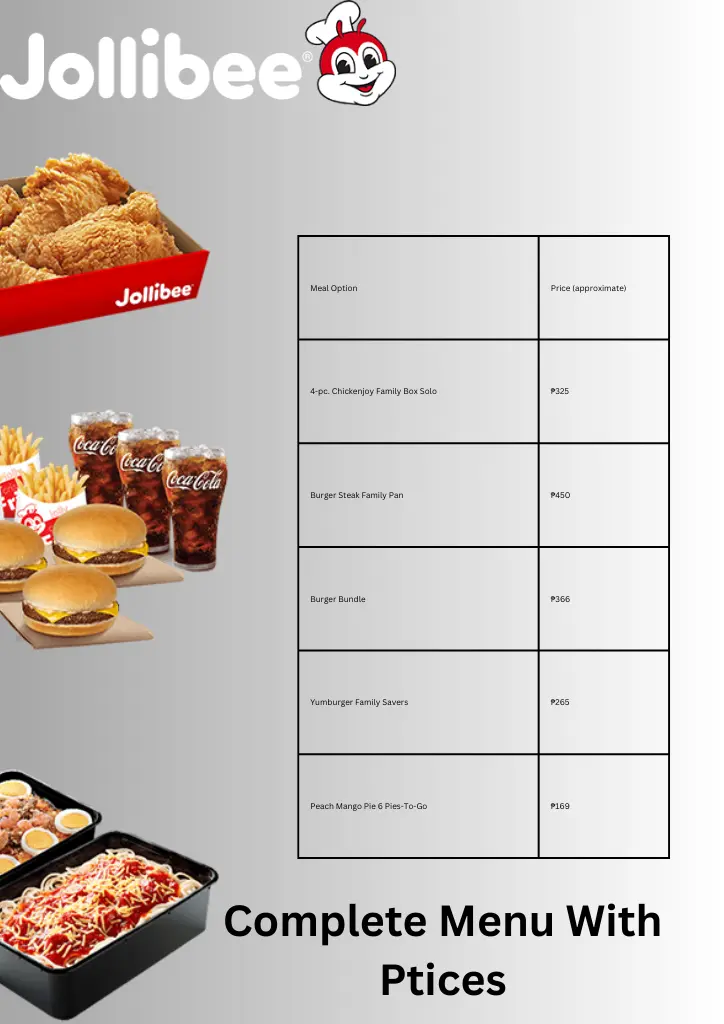 Jollibee Family Meal Menu With Prices Philippines