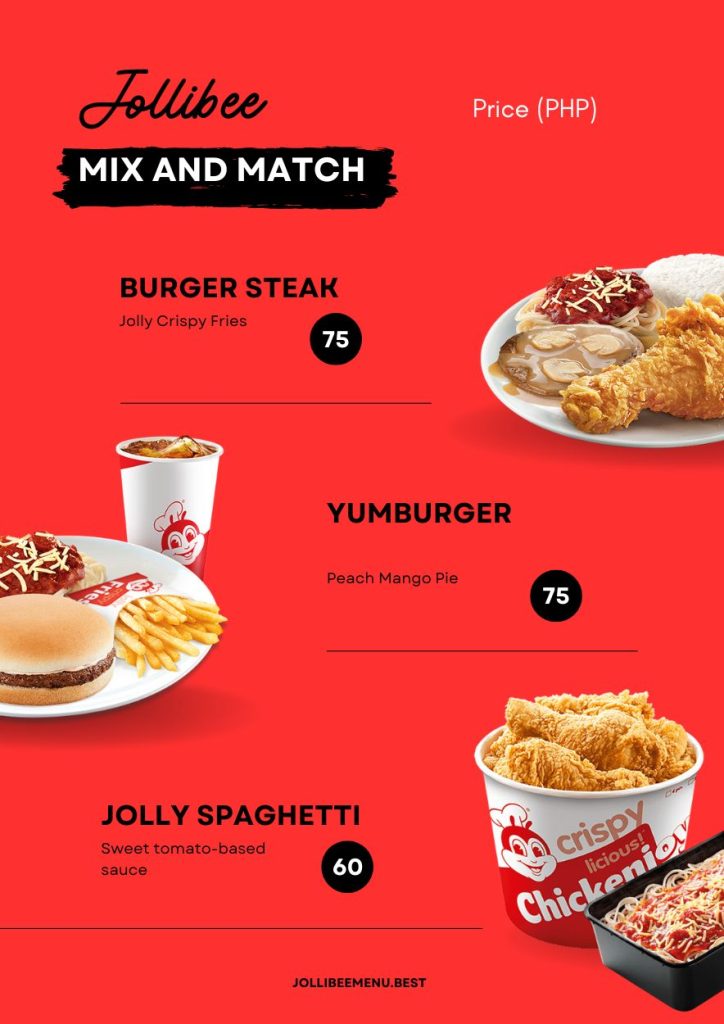 Jollibee Menu Mix And Match Philippines