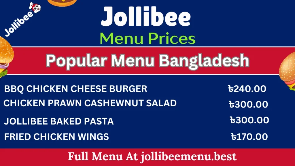 Jollibee Menu Prices Bangladesh