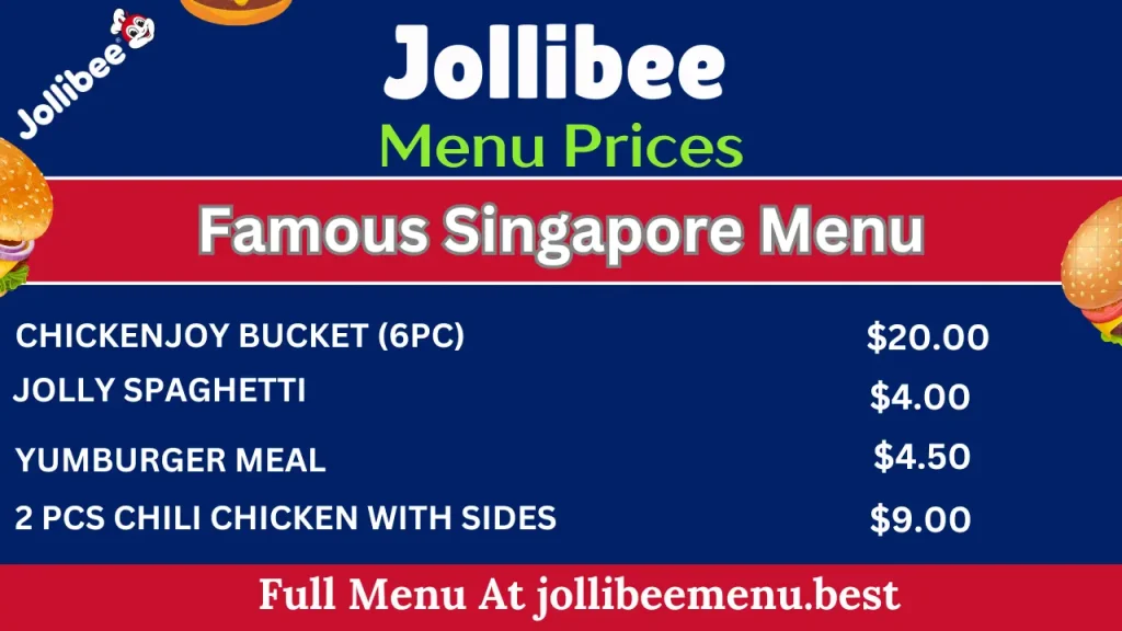 Jollibee Singapore Menu With Prices